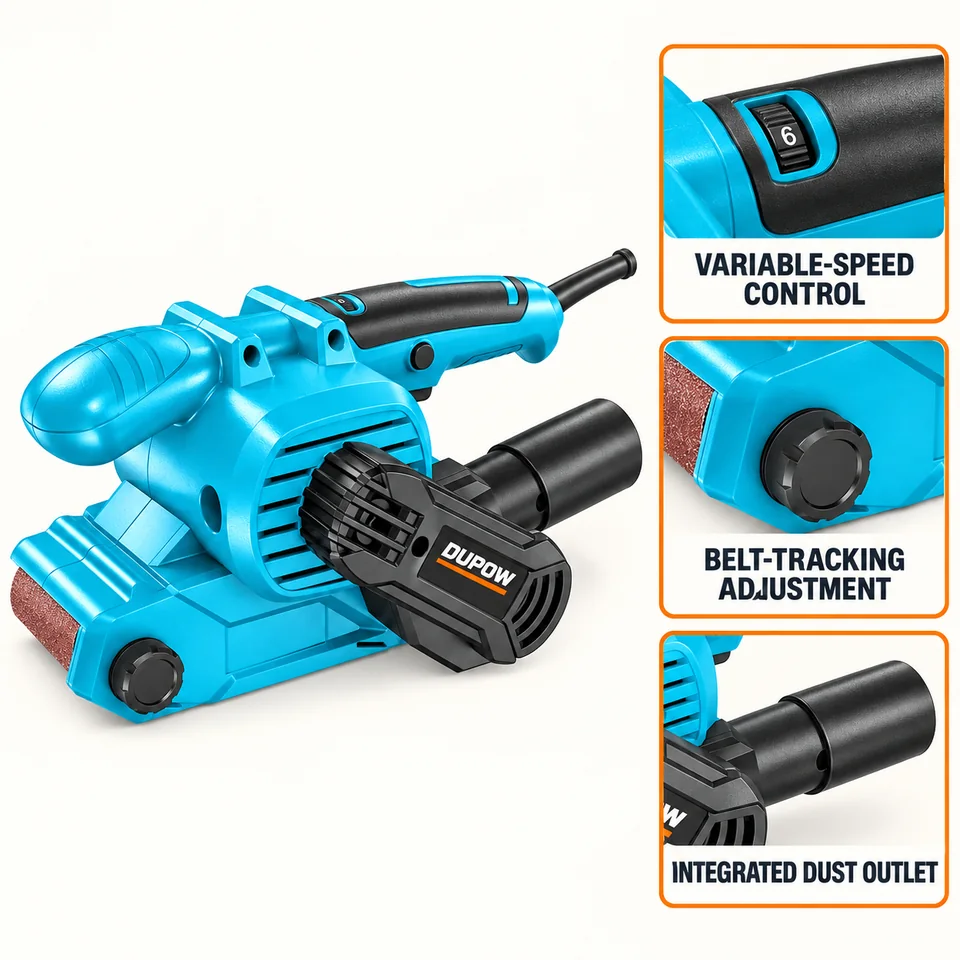 800W Variable-Speed 76 × 457 mm Belt Sander — Feature details