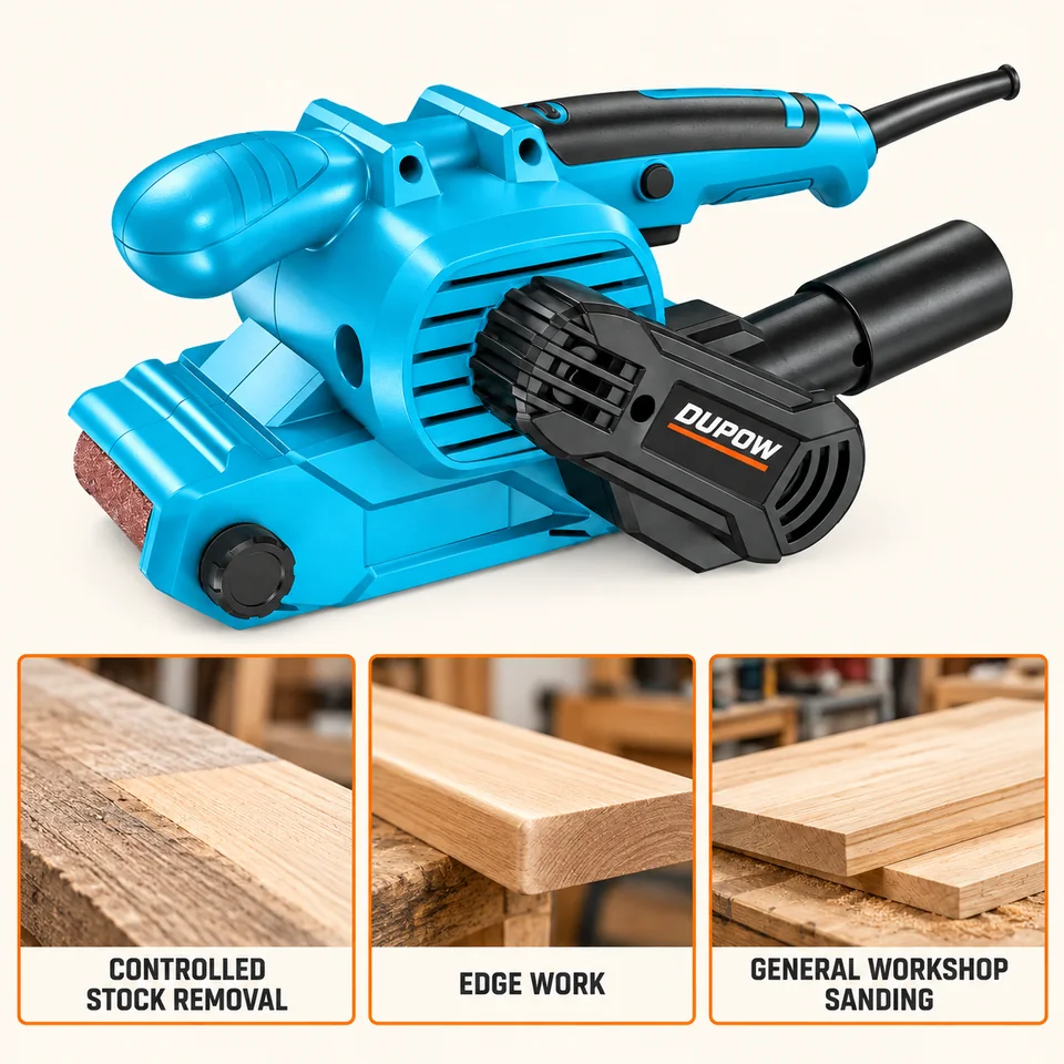 800W Variable-Speed 76 × 457 mm Belt Sander — Application reference