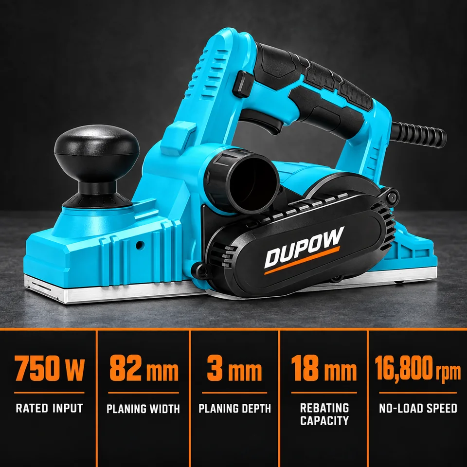 750W 82 mm Electric Planer — Performance and specification reference