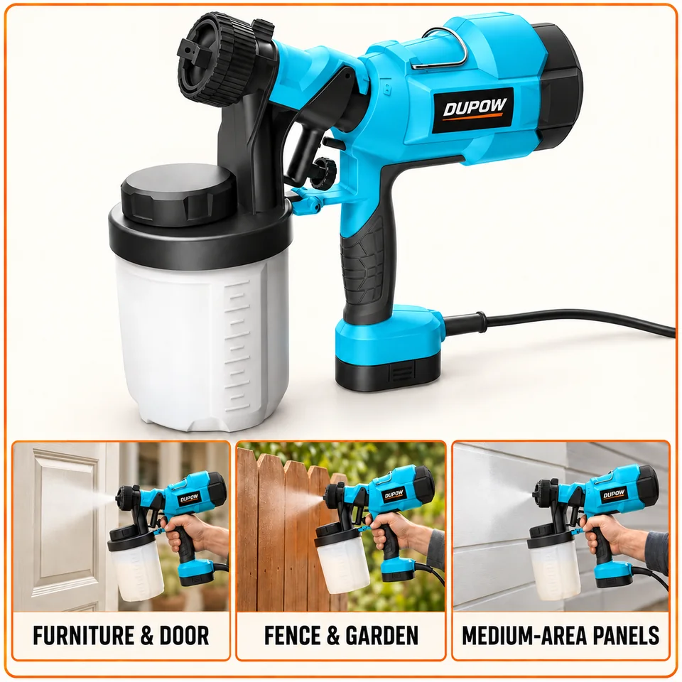 500W 900/1200 ml HVLP Paint Sprayer — Application reference